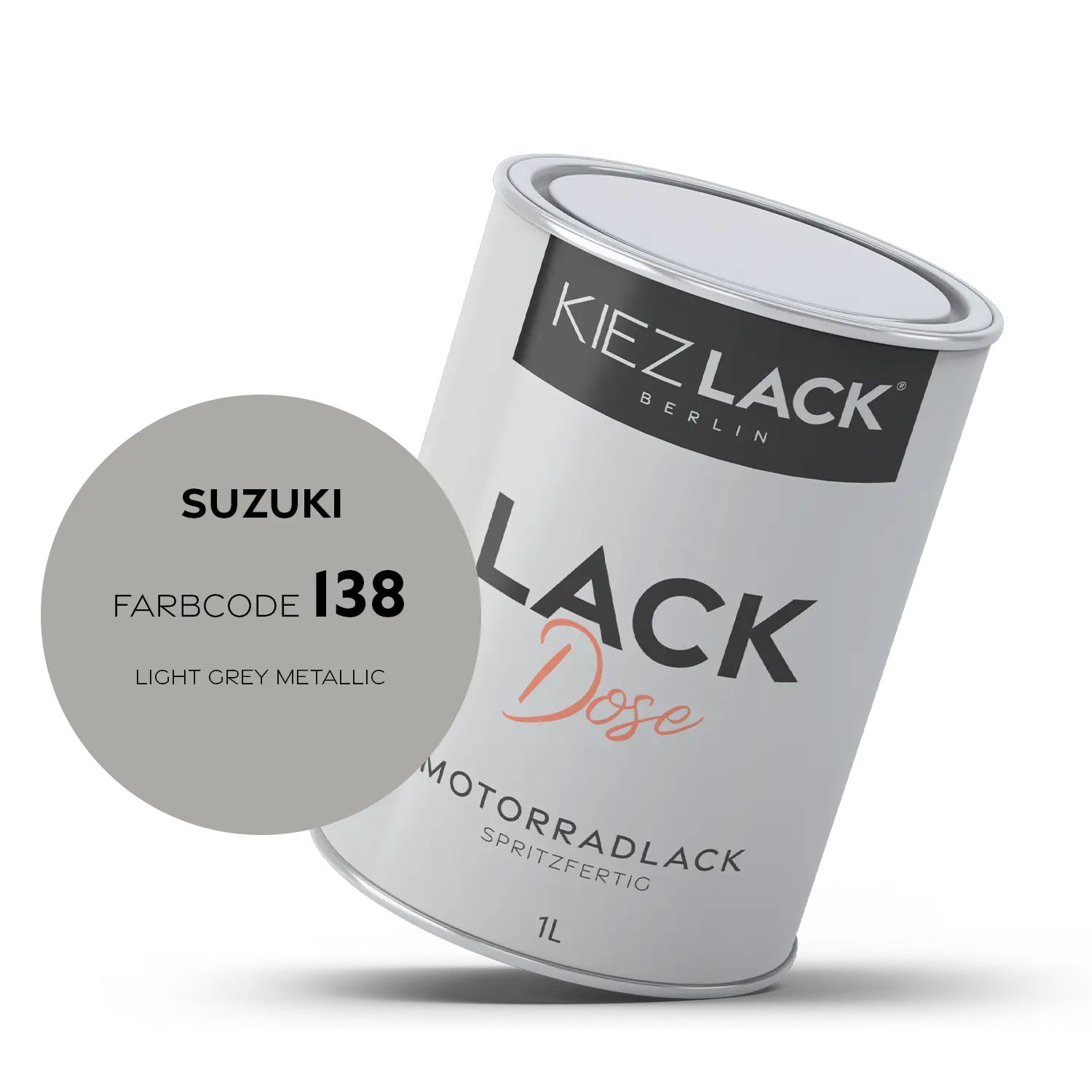 Kiezlack 1K Motorradlack Basislack Lackdose Suzuki 138 LIGHT GREY METALLIC