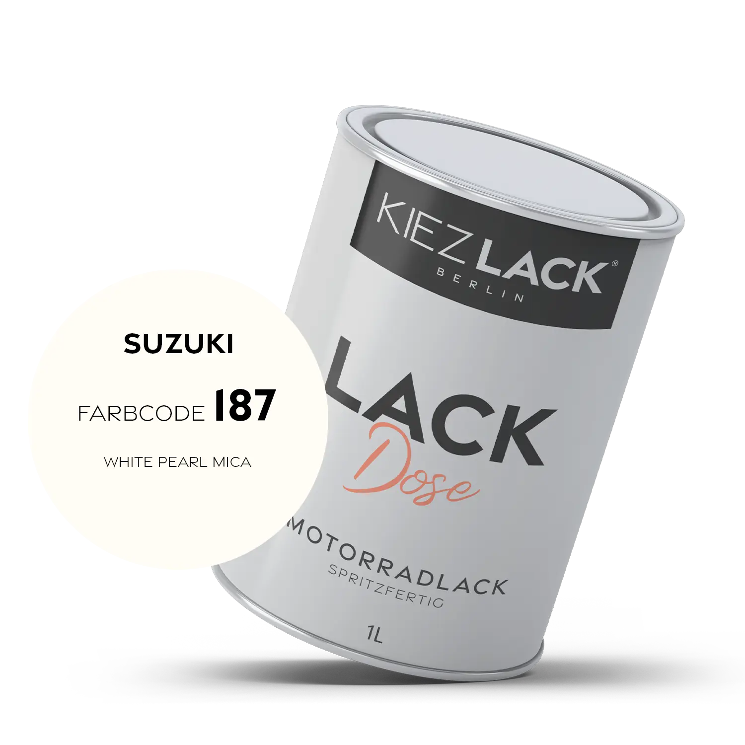 Kiezlack 1K Motorradlack Basislack Lackdose Suzuki 187 WHITE PEARL MICA