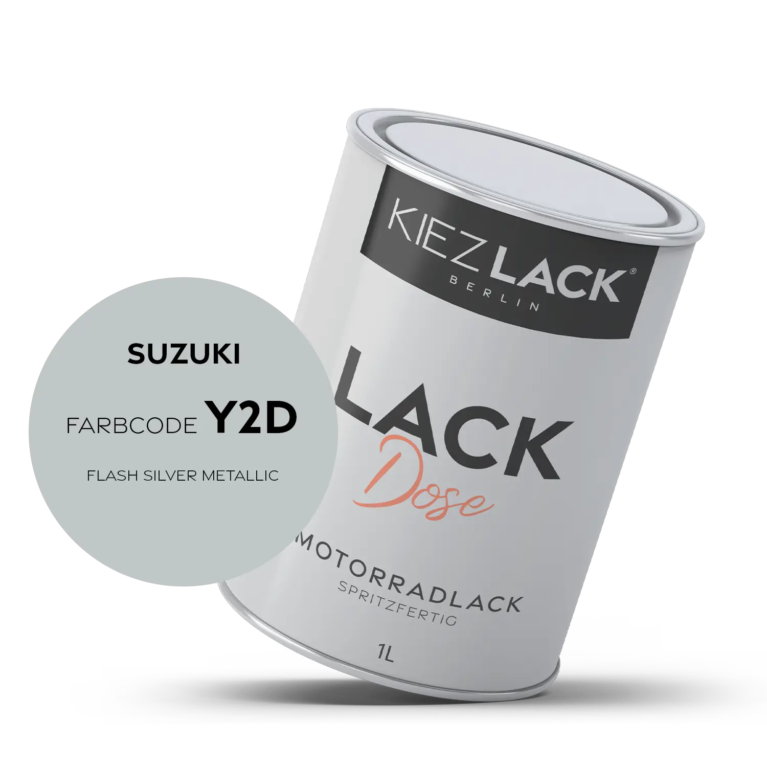 Kiezlack 1K Motorradlack Basislack Lackdose Suzuki Y2D FLASH SILVER METALLIC