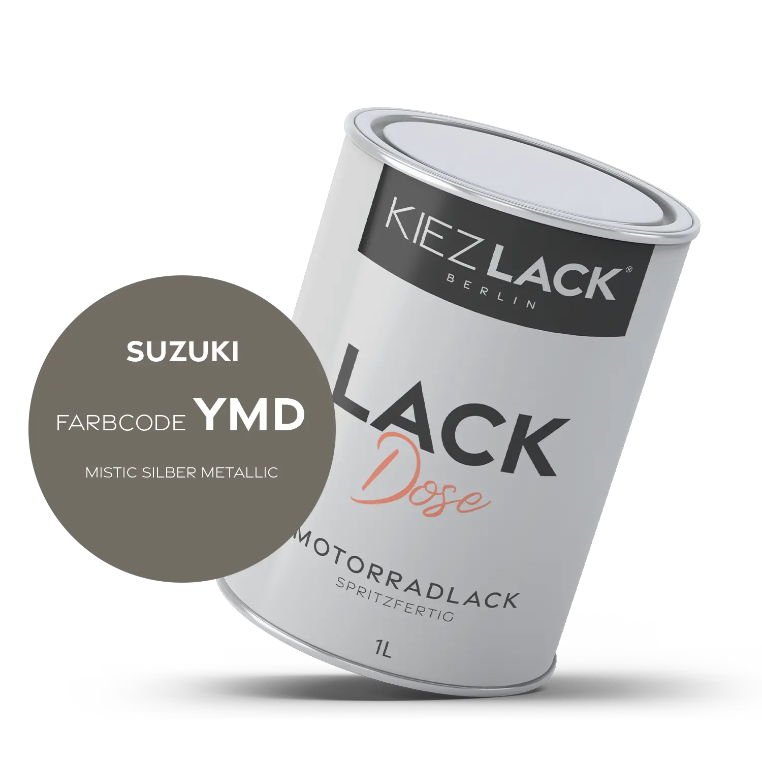 Kiezlack 1K Motorradlack Basislack Lackdose Suzuki YMD MISTIC SILBER METALLIC