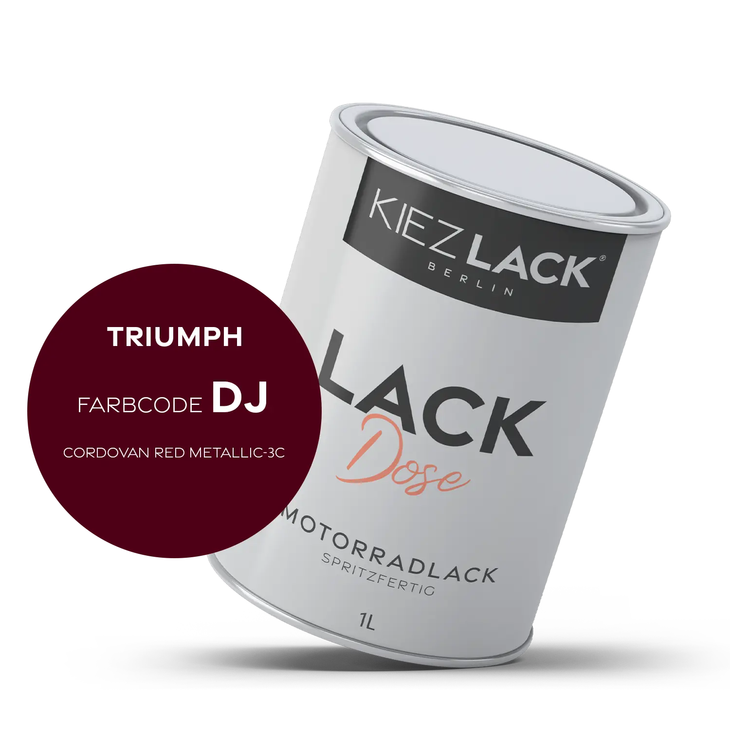 Kiezlack 1K Motorradlack Basislack Lackdose Triumph DJ CORDOVAN RED METALLIC-3C
