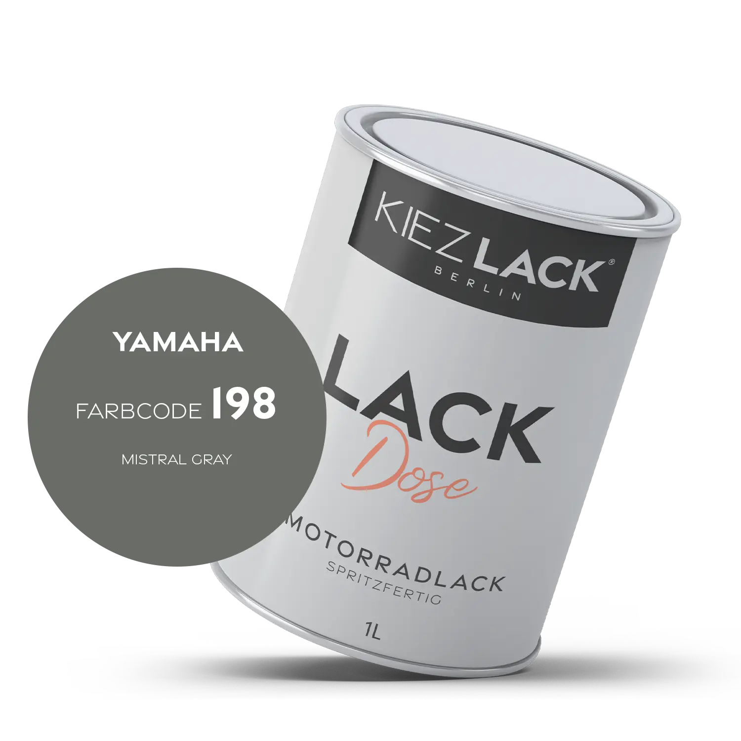Kiezlack 1K Motorradlack Basislack Lackdose Yamaha 198 MISTRAL GRAY