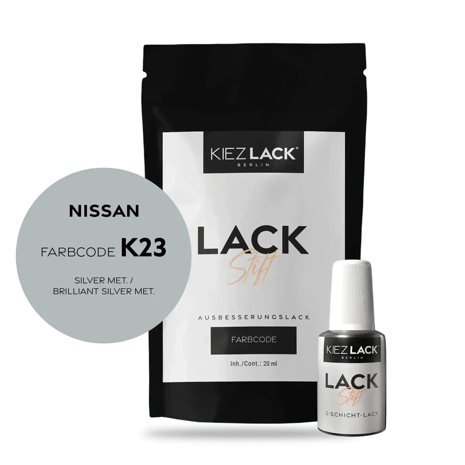 Kiezlack Lackstift Autolack Lackstift NISSAN k23 SILVER MET.