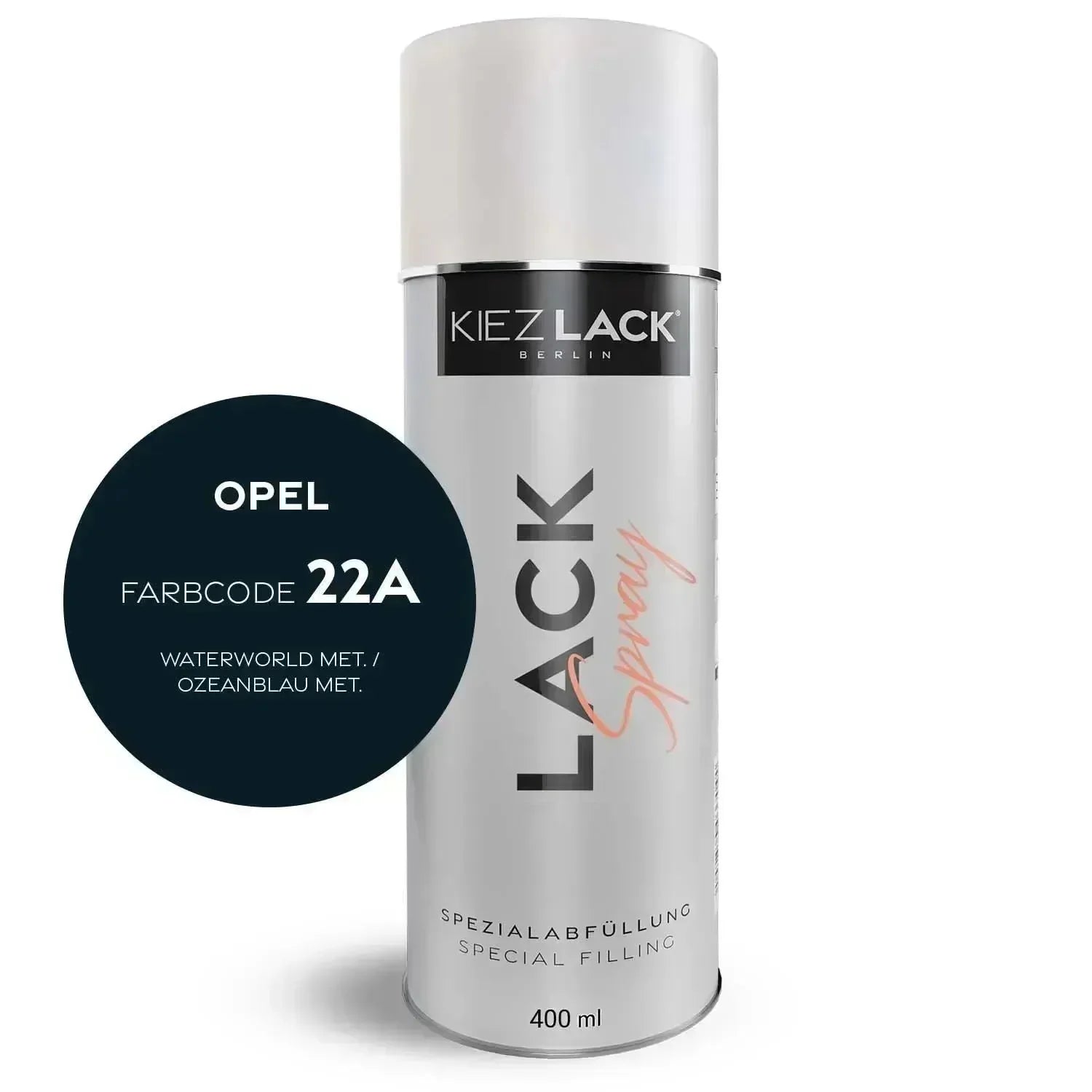 Kiezlack Lackspray Autolack Spraydose OPEL 22A WATERWORLD MET.
