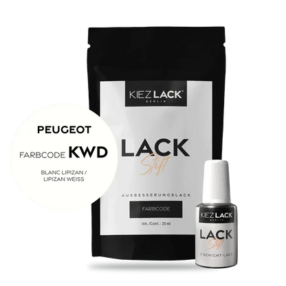 Kiezlack Lackstift Autolack Lackstift Peugeot KWD BLANC LIPIZAN
