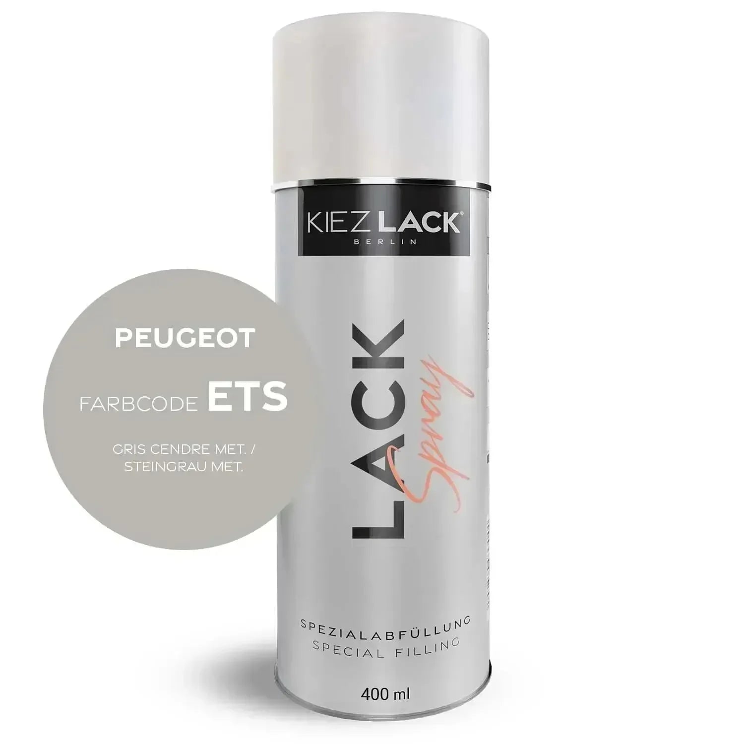 Kiezlack Lackspray Autolack Spraydose Peugeot ETS GRIS CENDRE MET.
