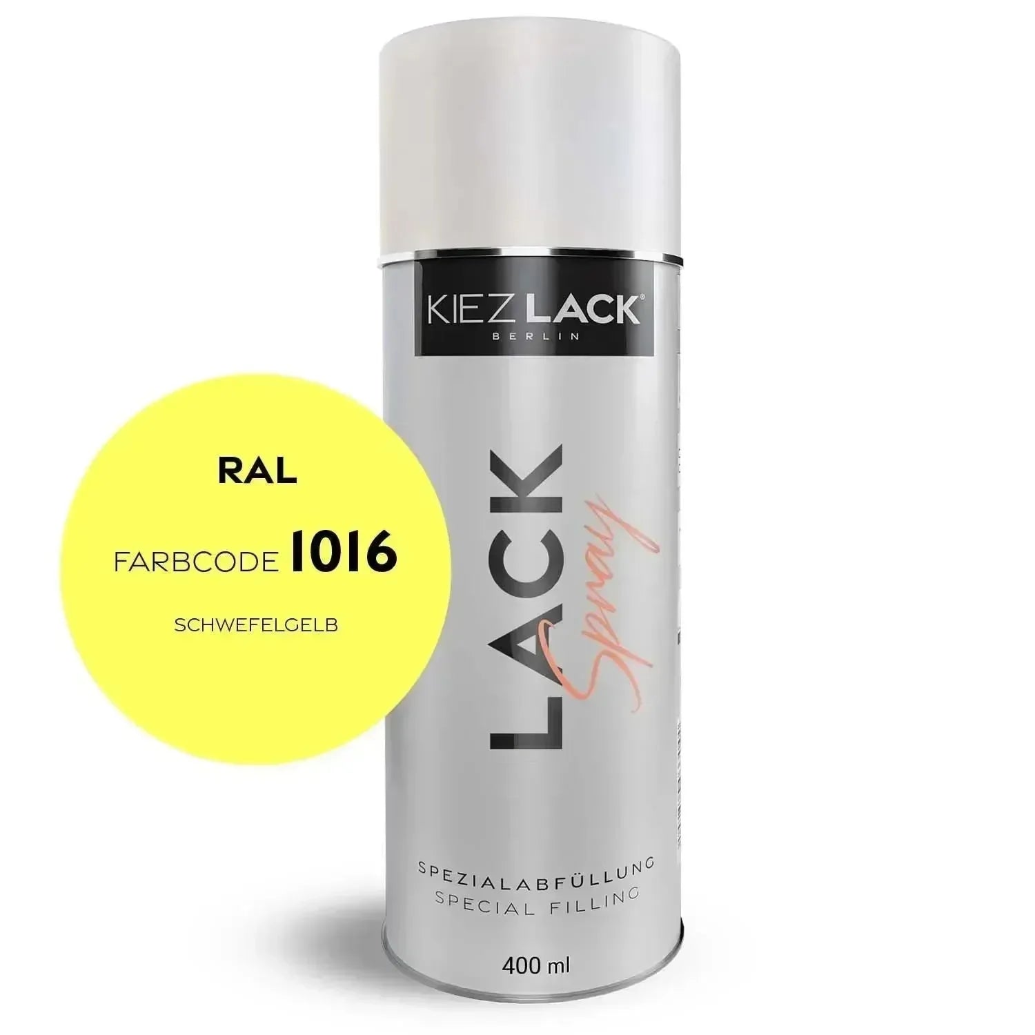 Kiezlack Lackspray Autolack Spraydose RAL 1016 SCHWEFELGELB