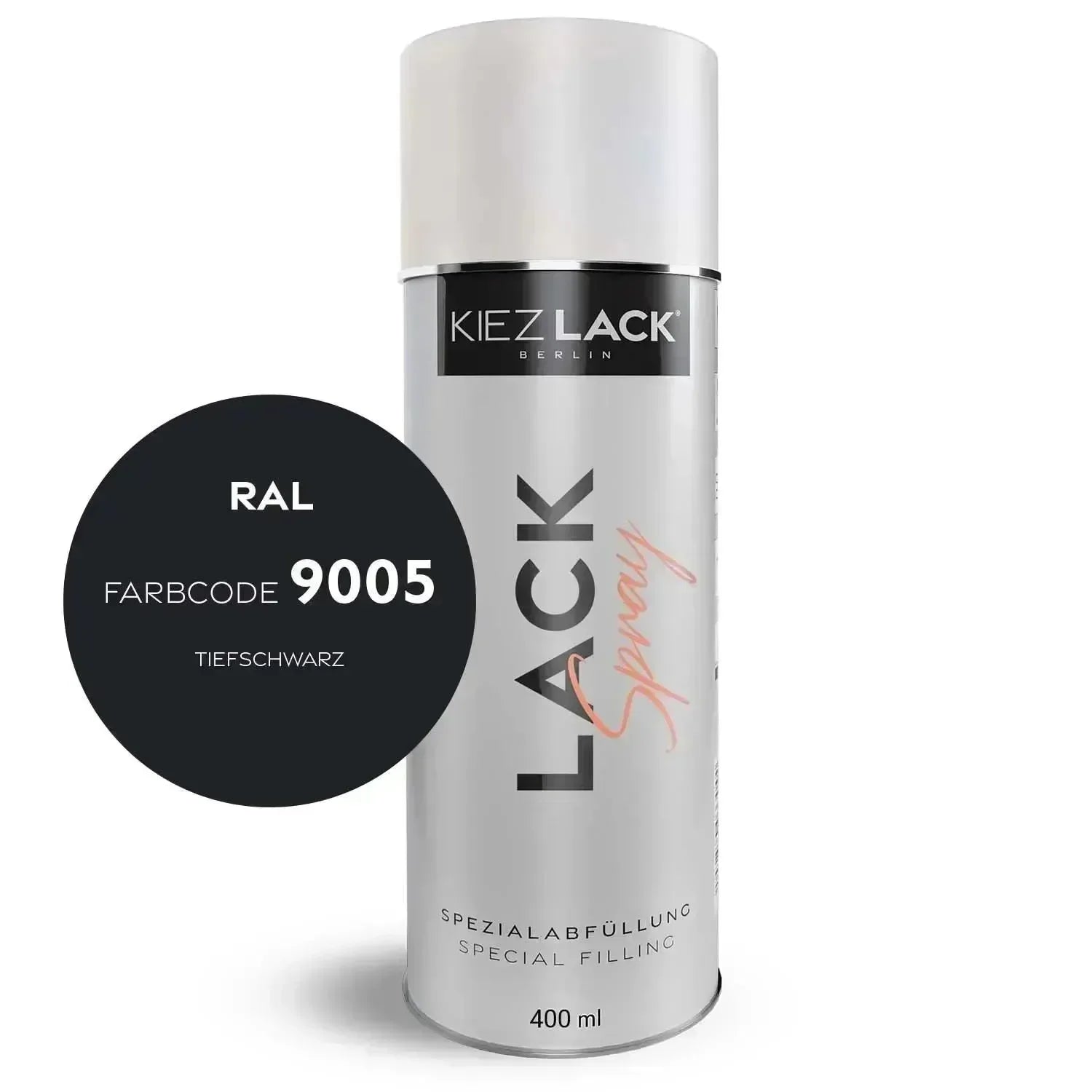 Kiezlack Lackspray Autolack Spraydose RAL 9005 TIEFSCHWARZ