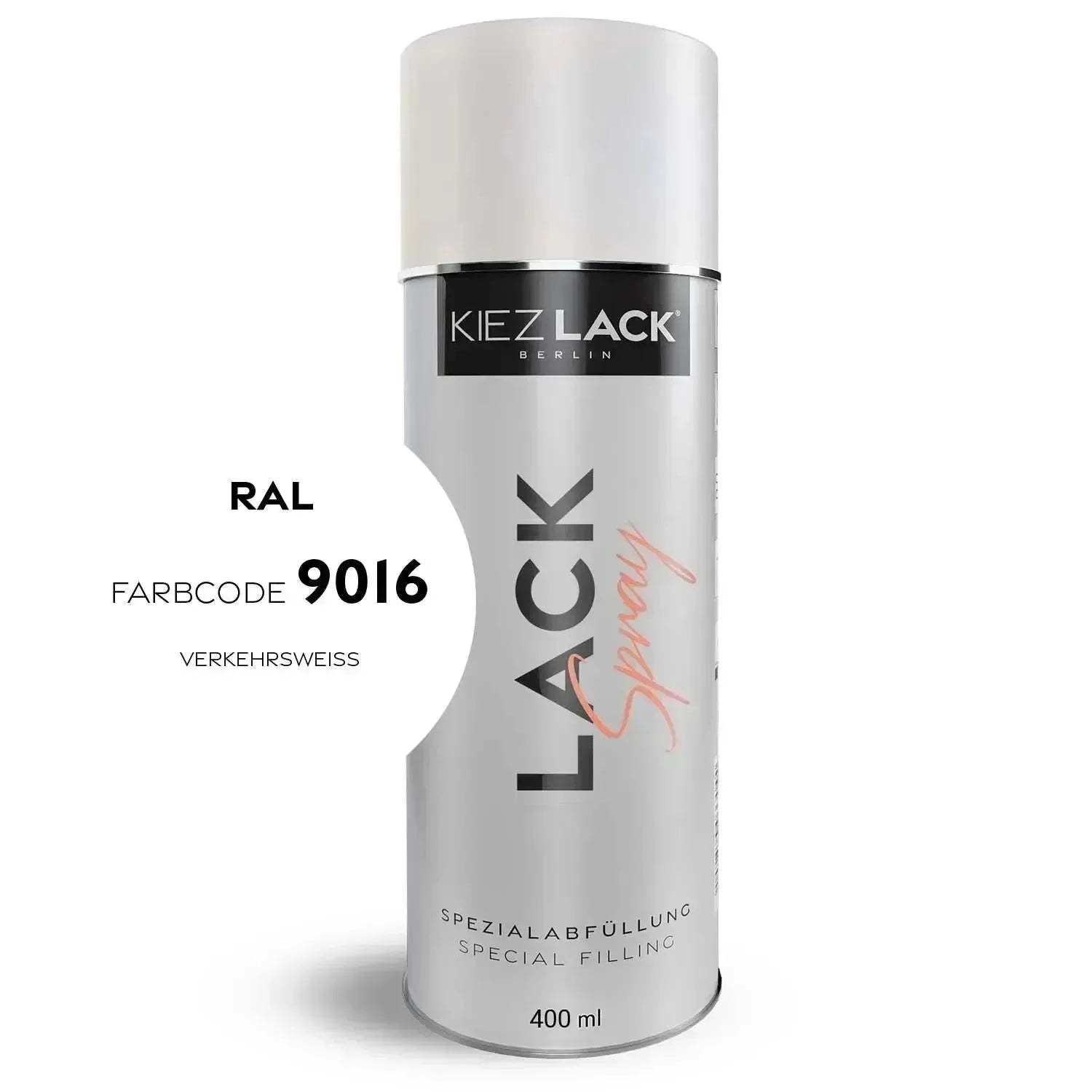 Kiezlack Lackspray Autolack Spraydose RAL 9016 VERKEHRSWEISS