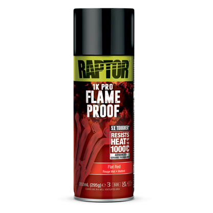 Raptor Matt Rot RAPTOR 1K Flame Proof Spraydose hitzefester Auspufflack bis 1000°C FARBWAHL