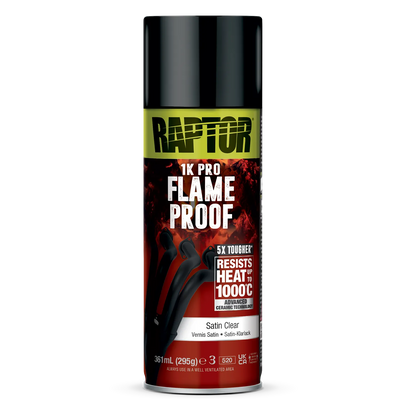 Raptor Satin Klarlack RAPTOR 1K Flame Proof Spraydose hitzefester Auspufflack bis 1000°C FARBWAHL