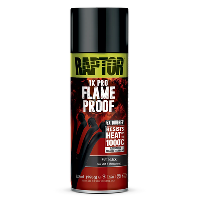 Raptor Matt Schwarz RAPTOR 1K Flame Proof Spraydose hitzefester Auspufflack bis 1000°C FARBWAHL