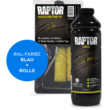 Raptor RAL 5000 - Violettblau / 1er Flaschen-KIT / Raptor Roller Kit RAPTOR Liner Flaschen-Kit RAL-Farben Blau