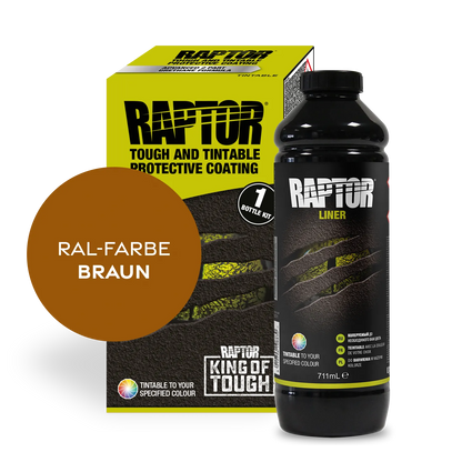 Raptor RAL 8000 - Grünbraun / 1er Flaschen-KIT / ohne RAPTOR Liner Flaschen-Kit RAL-Farben Braun