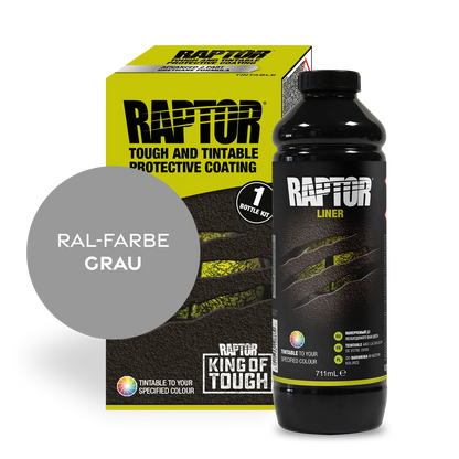 Raptor RAL 7000 - Fehgrau / 1er Flaschen-KIT / ohne RAPTOR Liner Flaschen-Kit RAL-Farben Grau