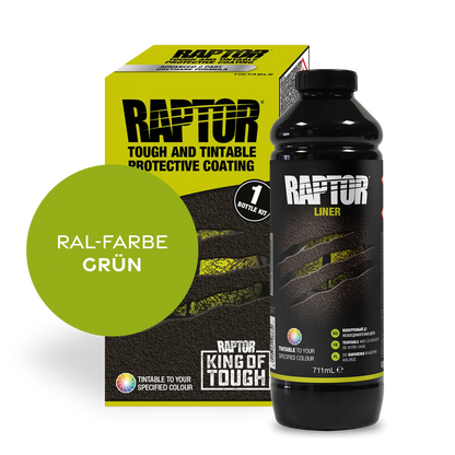 Raptor RAL 6000 - Patinagrün / 1er Flaschen-KIT / ohne RAPTOR Liner Flaschen-Kit RAL-Farben Grün