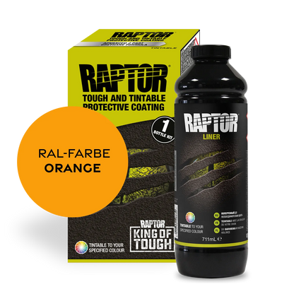 Raptor RAL 2000 - Gelborange / 1er Flaschen-KIT / ohne RAPTOR Liner Flaschen-Kit RAL-Farben Orange