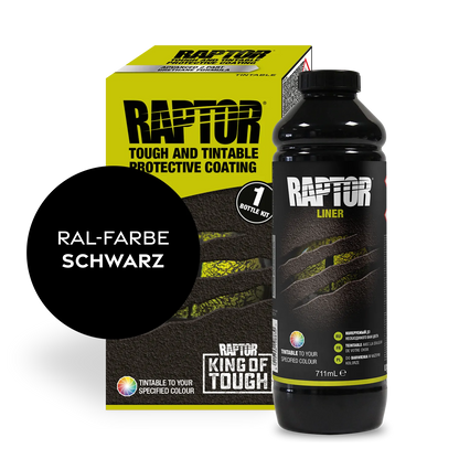 Raptor RAL 9004 -Signalschwarz / 1er Flaschen-KIT / ohne RAPTOR Liner Flaschen-Kit RAL-Farben Schwarz