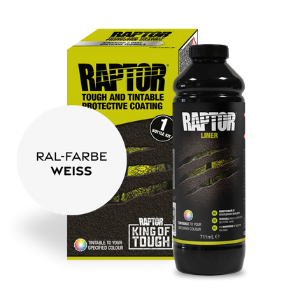 Raptor RAL 9001 - Cremeweiss / 1er Flaschen-KIT / ohne RAPTOR Liner Flaschen-Kit RAL-Farben Weiss