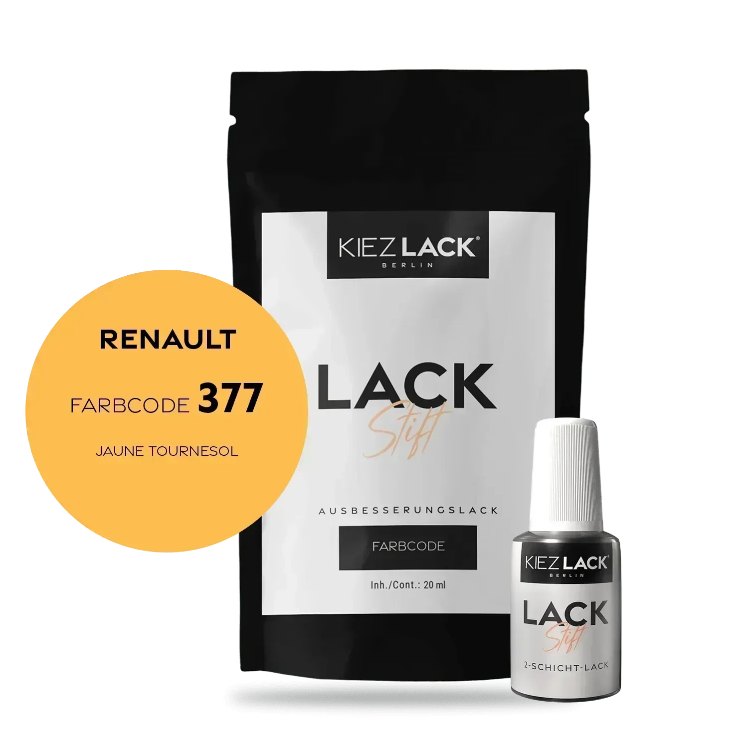 Kiezlack Lackstift Autolack Lackstift Renault 377 JAUNE TOURNESOL