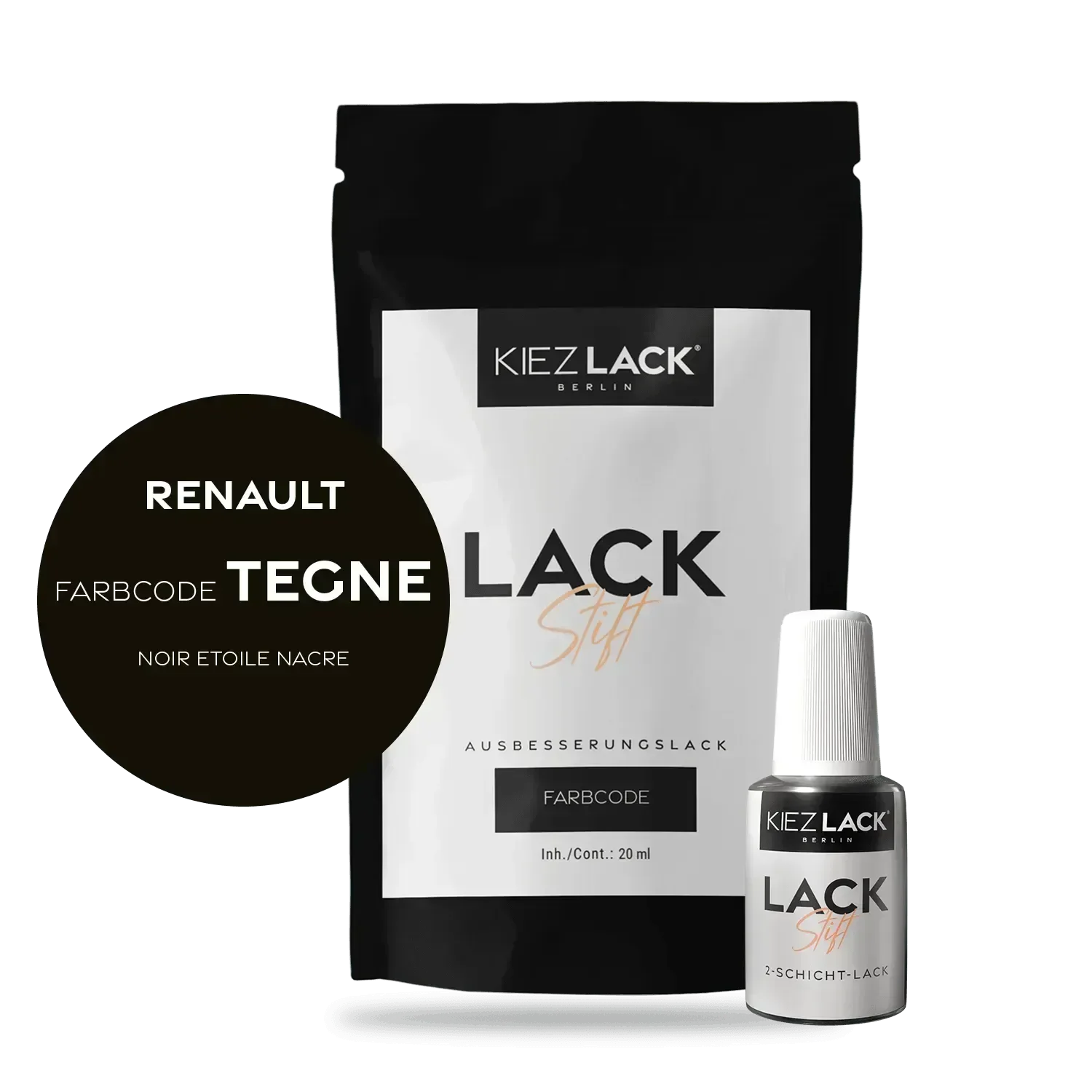 Kiezlack Lackstift Autolack Lackstift Renault TEGNE NOIR ETOILE NACRE