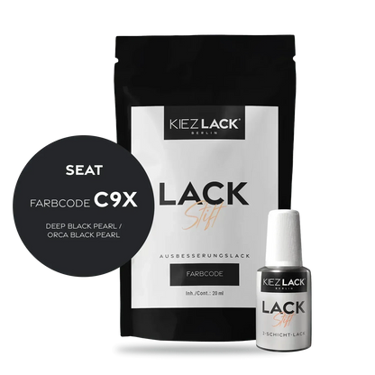 Kiezlack Lackstift Autolack Lackstift Seat C9X DEEP BLACK PEARL