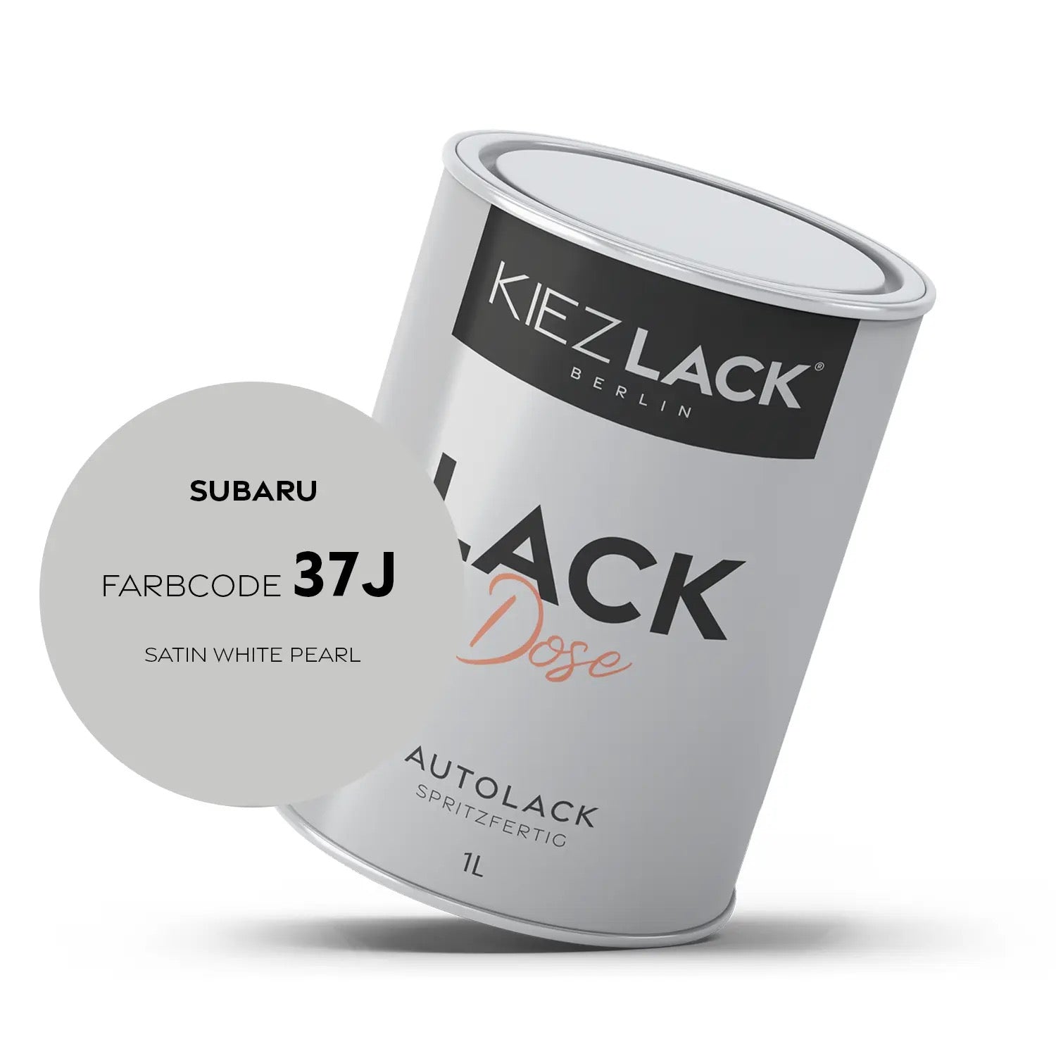 Kiezlack 1K Autolack Lackdose Basislack spritzfertig SUBARU 37J SATIN WHITE PEARL