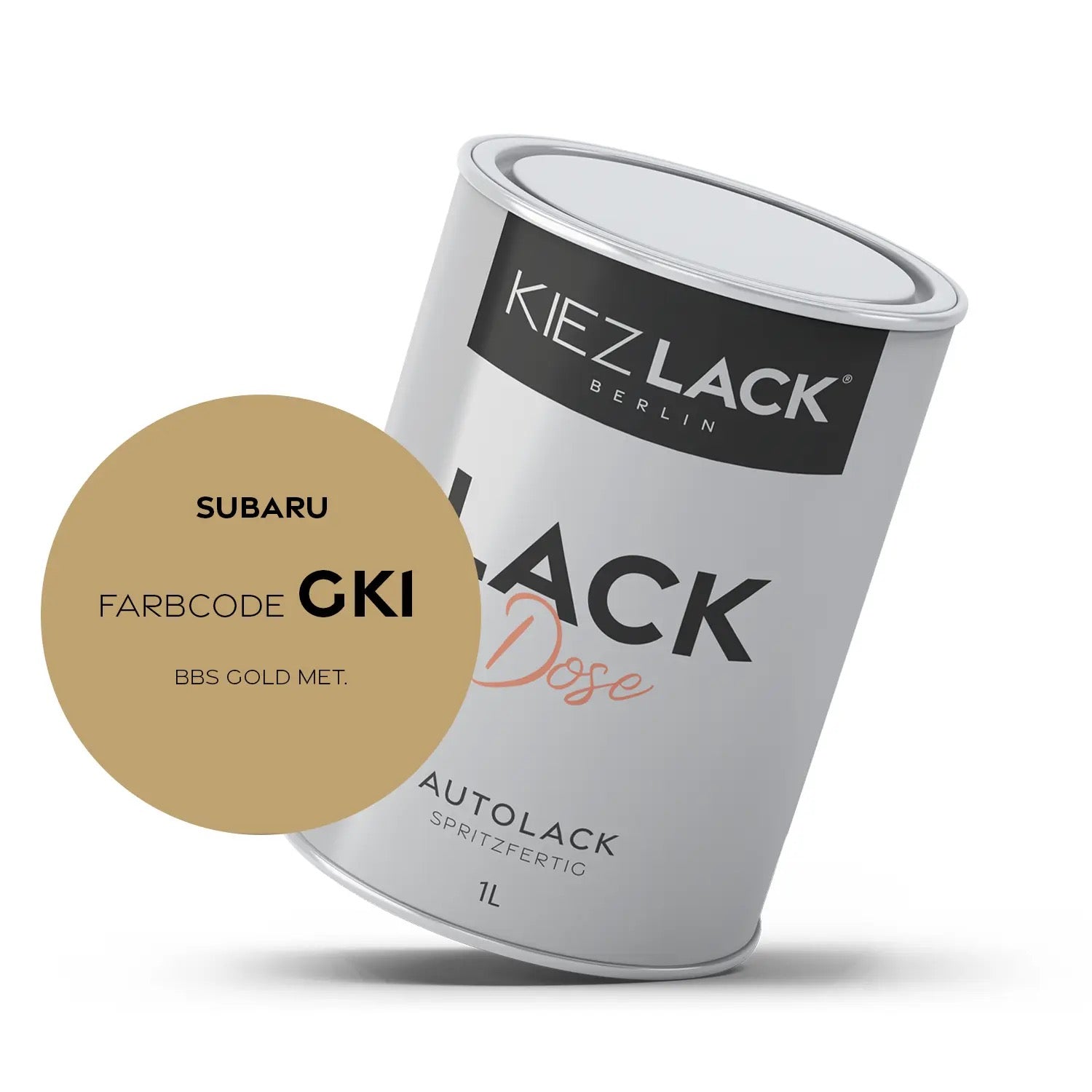 Kiezlack 1K Autolack Lackdose Basislack spritzfertig SUBARU GK1 BBS GOLD MET.
