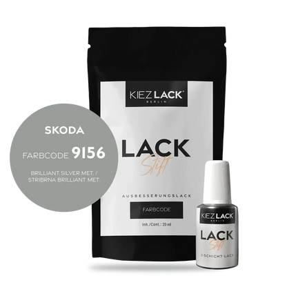 Kiezlack Lackstift Autolack Lackstift Skoda 9156 BRILLIANT SILVER MET.