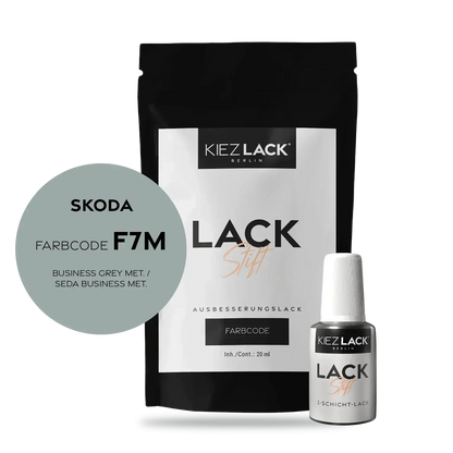 Kiezlack Lackstift Autolack Lackstift Skoda F7M BUSINESS GREY MET.