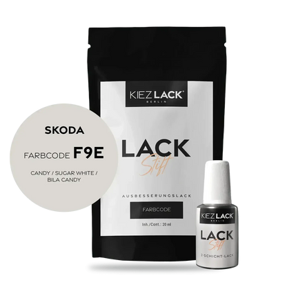 Kiezlack Lackstift Autolack Lackstift Skoda F9E CANDY / SUGAR WHITE