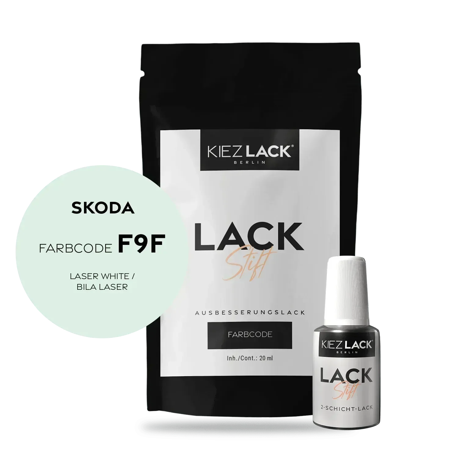 Kiezlack Lackstift Autolack Lackstift Skoda F9F LASER WHITE
