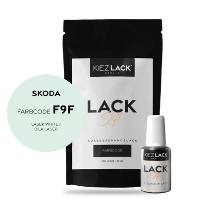 Kiezlack Lackstift Autolack Lackstift Skoda F9F LASER WHITE