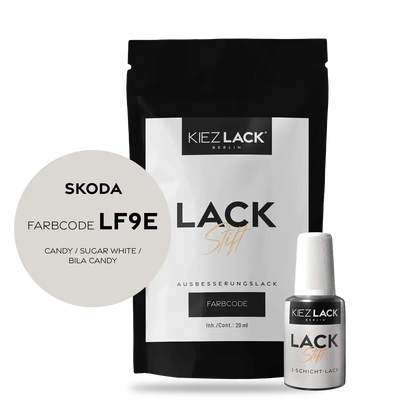 Kiezlack Lackstift Autolack Lackstift Skoda LF9E CANDY / SUGAR WHITE