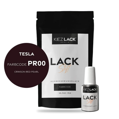 Kiezlack Lackstift Autolack Lackstift TESLA PR00 CRIMSON RED PEARL