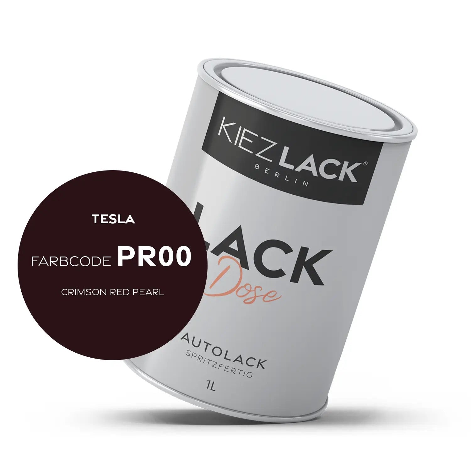 Kiezlack 1K Autolack Lackdose Basislack spritzfertig TESLA PR00 CRIMSON RED PEARL