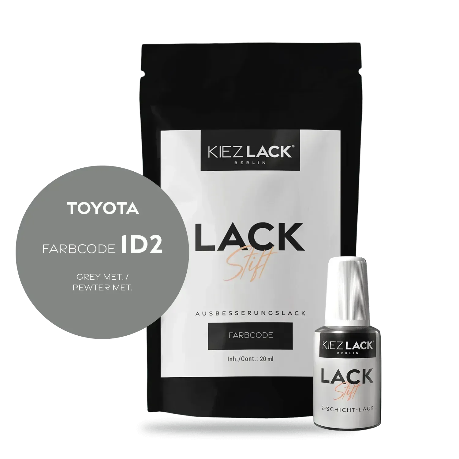 Kiezlack Lackstift Autolack Lackstift Toyota 1D2 GREY MET.