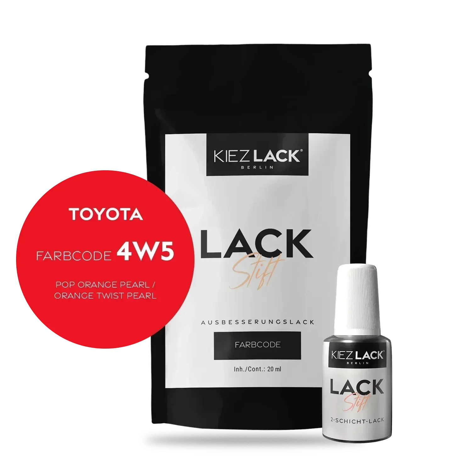 Kiezlack Lackstift Autolack Lackstift Toyota 4w5 POP ORANGE PEARL