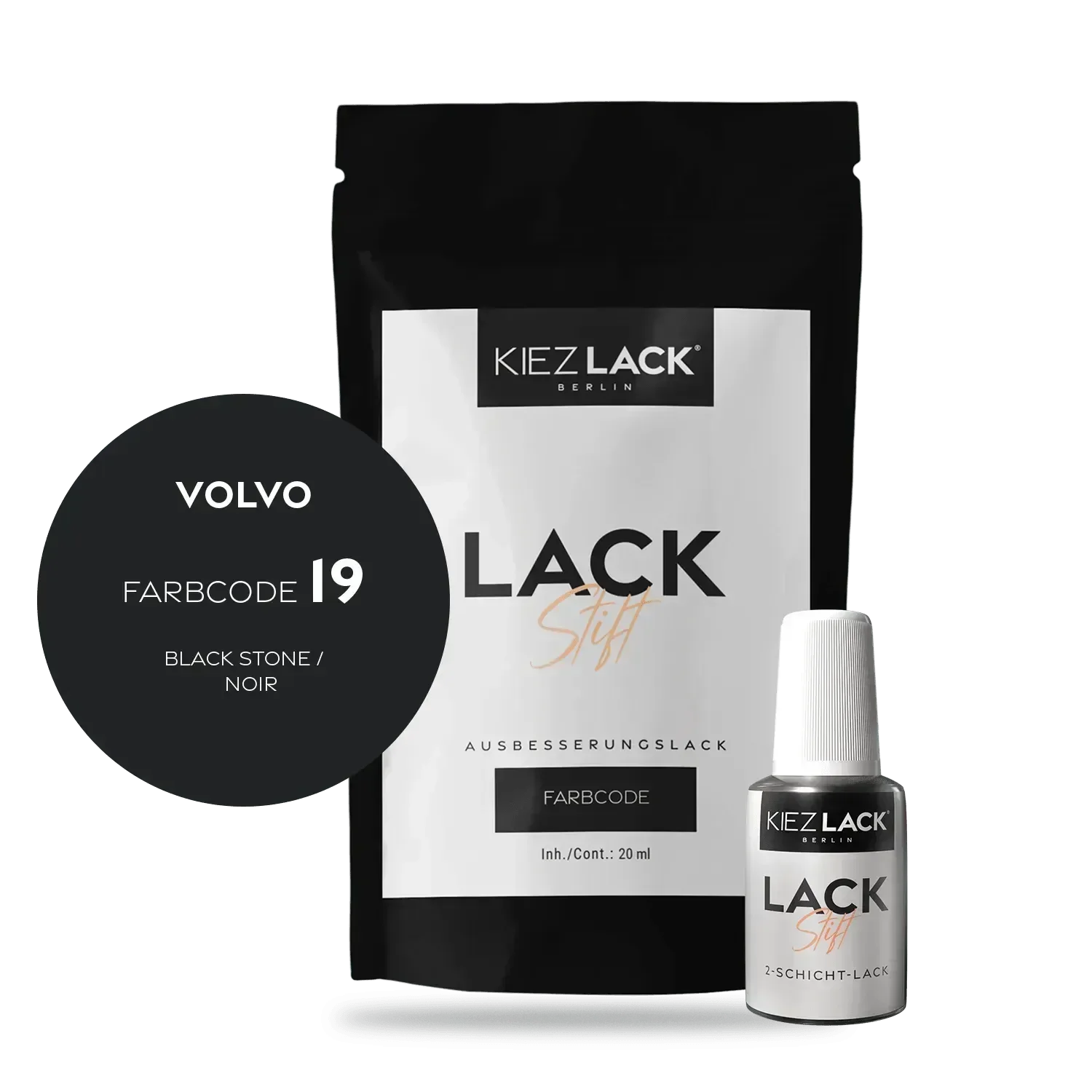 Kiezlack Lackstift Autolack Lackstift VOLVO 19 BLACK STONE