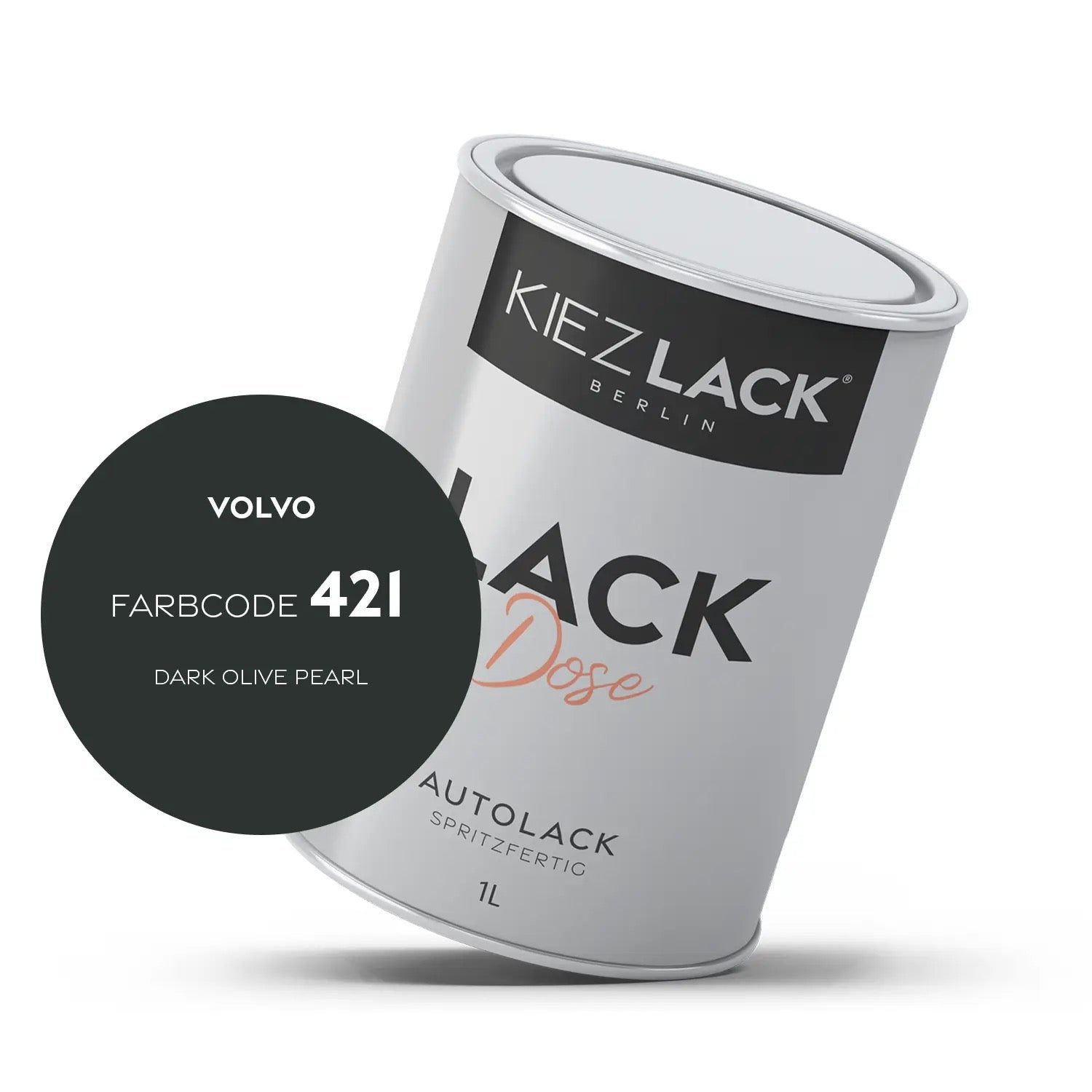 Kiezlack 1K Autolack Lackdose Basislack spritzfertig VOLVO 421 DARK OLIVE PEARL