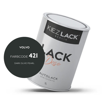 Kiezlack 1K Autolack Lackdose Basislack spritzfertig VOLVO 421 DARK OLIVE PEARL
