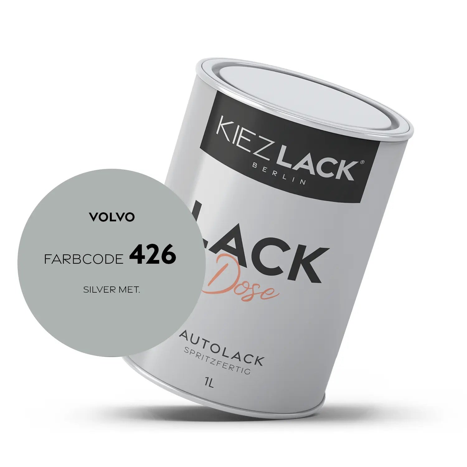 Kiezlack 1K Autolack Lackdose Basislack spritzfertig VOLVO 426 SILVER MET.