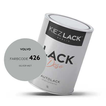 Kiezlack 1K Autolack Lackdose Basislack spritzfertig VOLVO 426 SILVER MET.