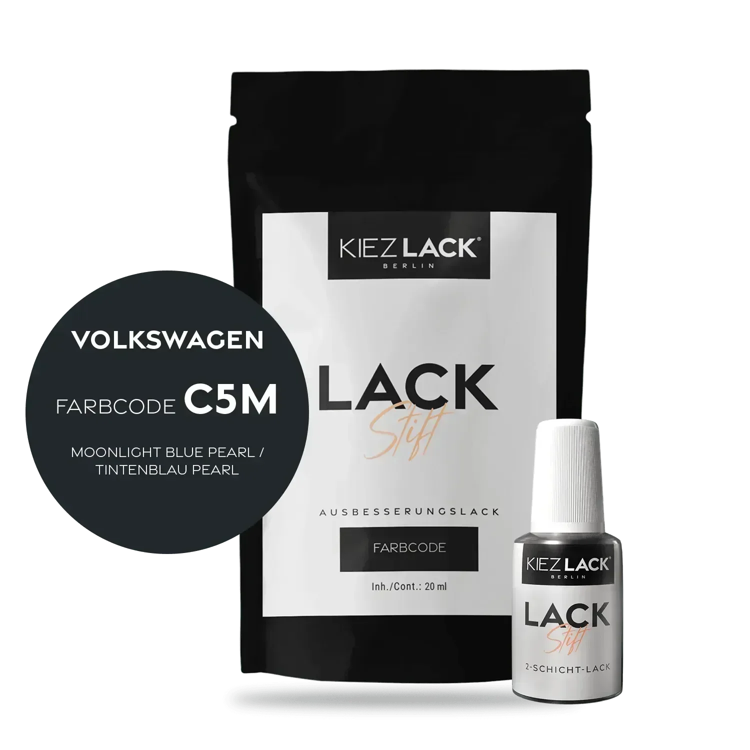 Kiezlack Lackstift Autolack Lackstift Volkswagen LC5M MOONLIGHT BLUE PEARL