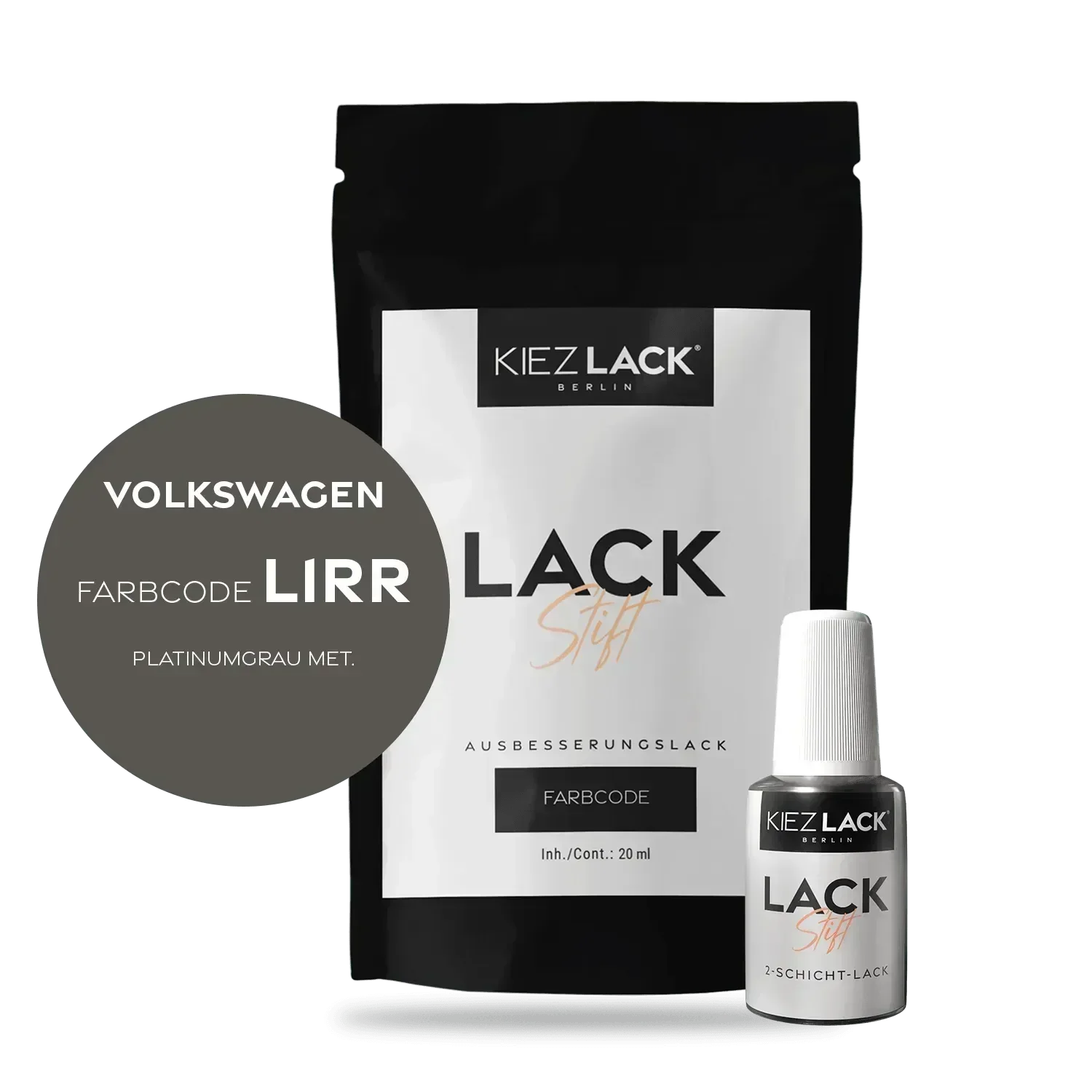 Kiezlack Lackstift Autolack Lackstift Volkswagen L1RR PLATINUMGRAU MET.