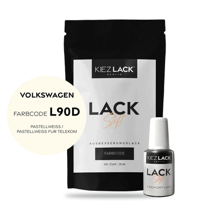 Kiezlack Lackstift Autolack Lackstift Volkswagen L90D PASTELLWEISS