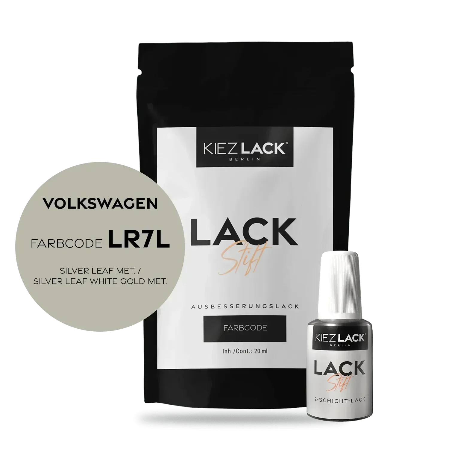 Kiezlack Lackstift Autolack Lackstift Volkswagen LR7L SILVER LEAF MET.