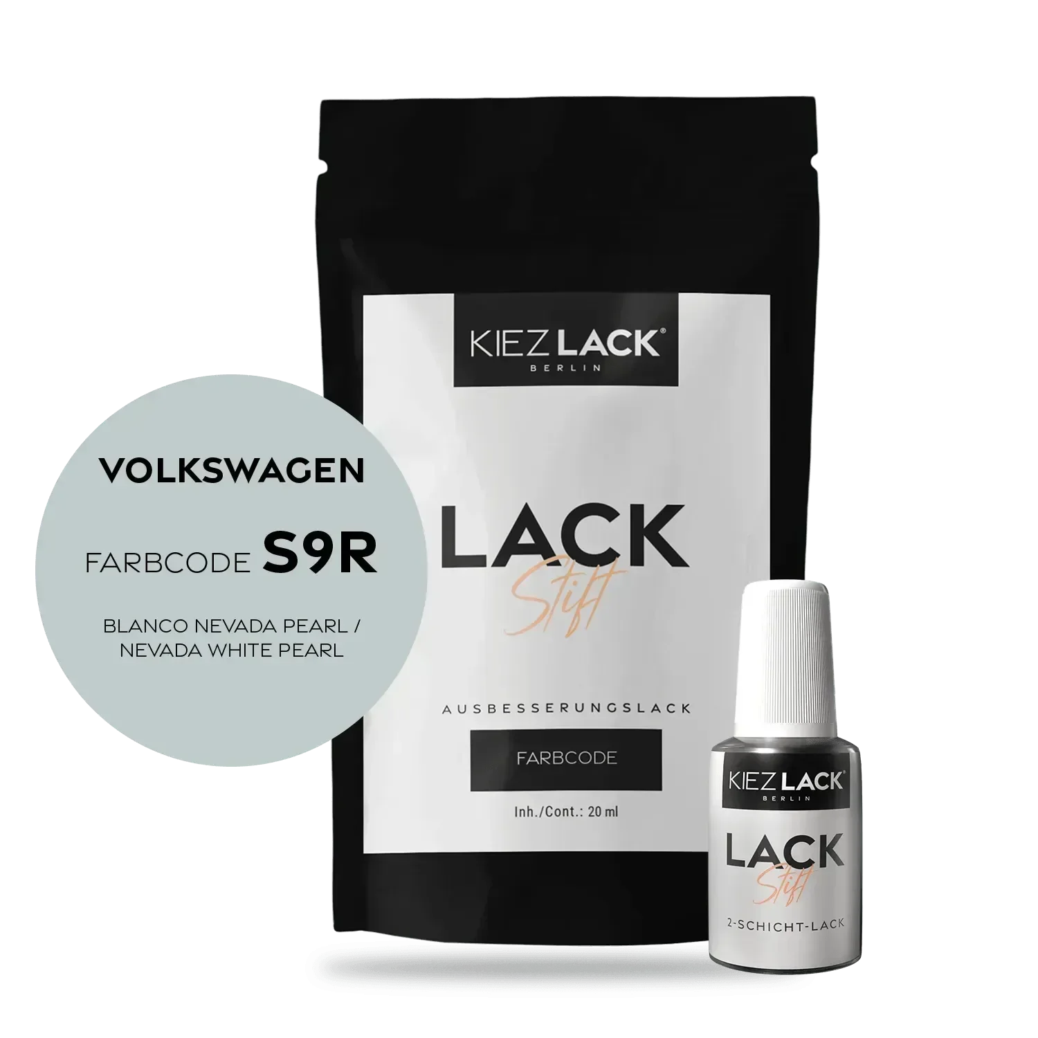 Kiezlack Lackstift Autolack Lackstift Volkswagen LS9R BLANCO NEVADA PEARL