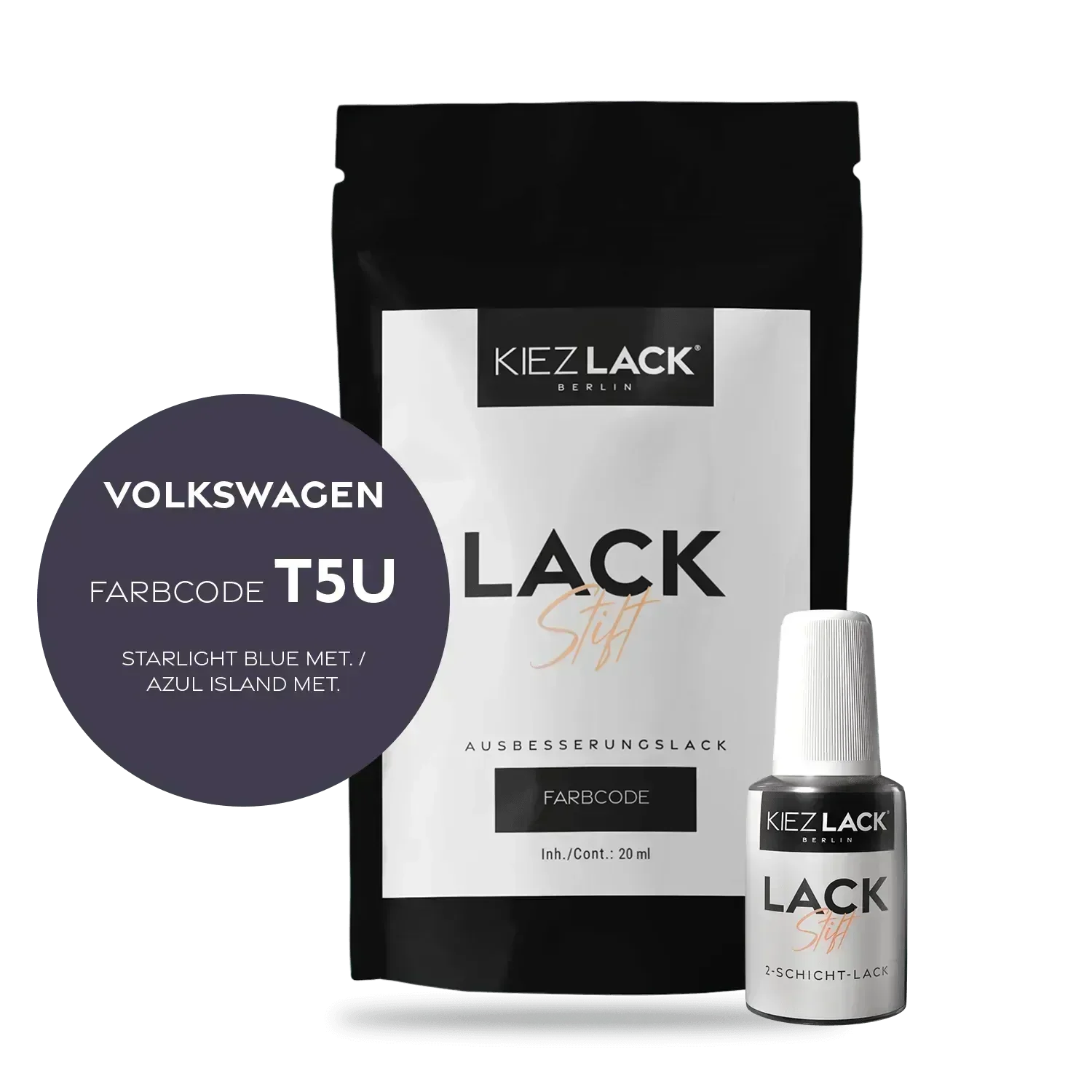 Kiezlack Lackstift Autolack Lackstift Volkswagen LT5U STARLIGHT BLUE MET.