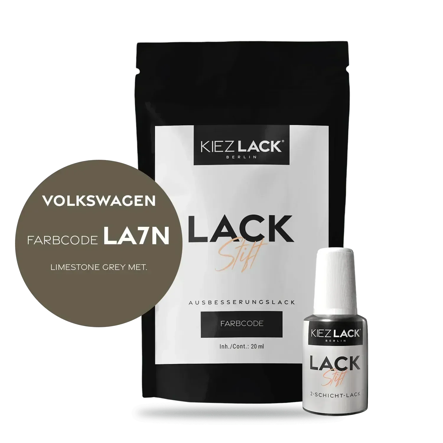 Kiezlack Lackstift Autolack Lackstift Volkswagen LA7N LIMESTONE GREY MET.